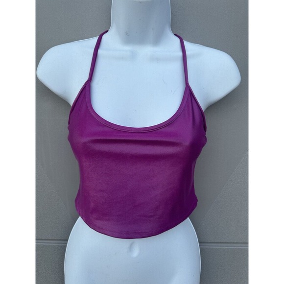 Koral Leah Infinity Lustrous Shiny Sports Bra Tank in Rose Orchid Sz small NWOT - Picture 7 of 11